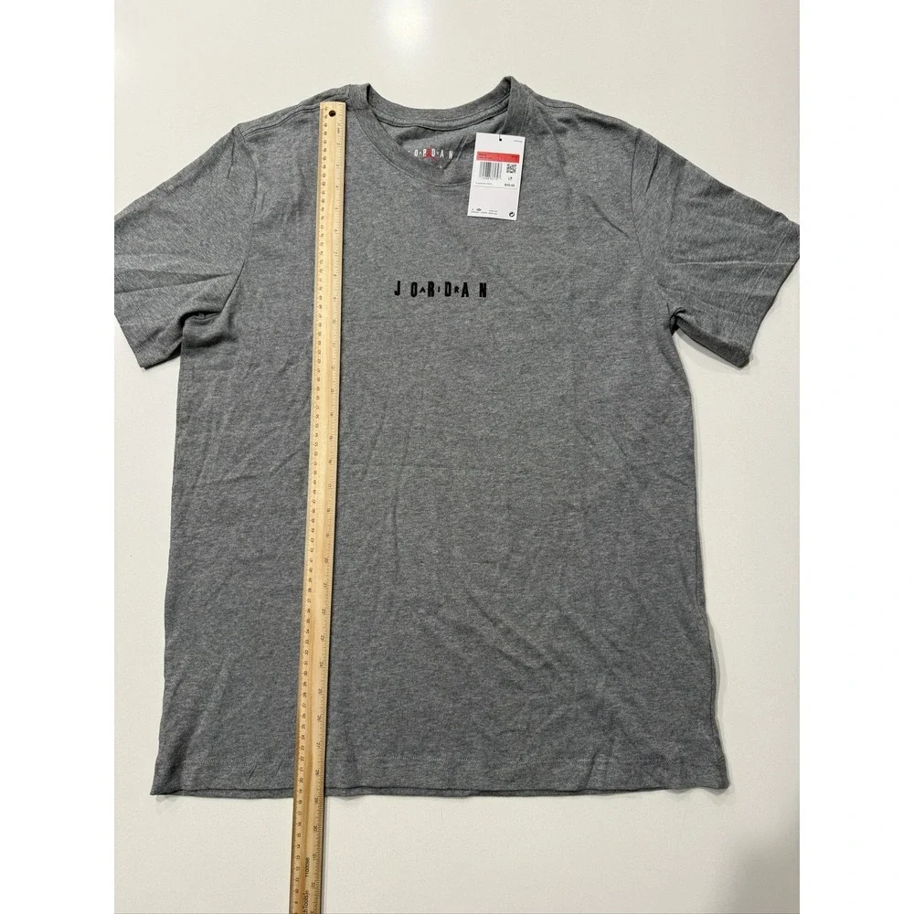 Jordan Air EMB T-Shirt Men's Grey DM3182-091 Short Sleeve L Cotton Crew Neck NWT